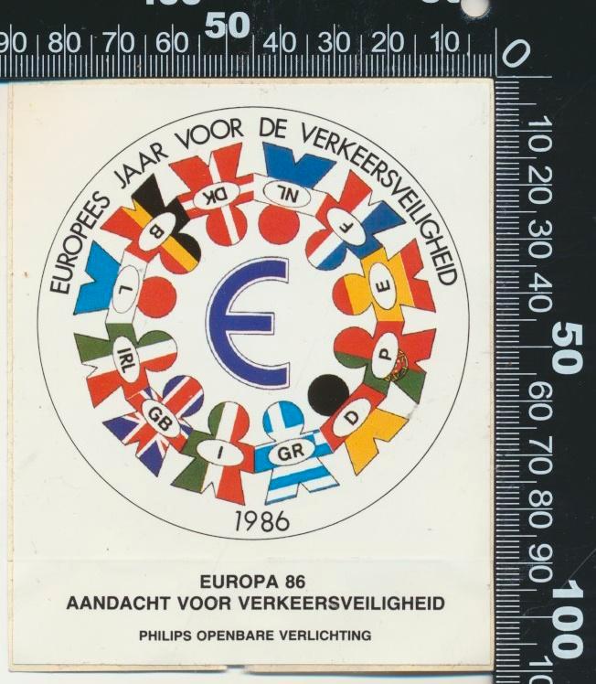 Sticker: Europees Jaar voor de Verkeersveiligheid - 1986 (3), Verzamelen, Stickers, Zo goed als nieuw, Auto of Motor, Ophalen of Verzenden