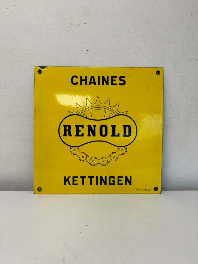 Emaille reclame bord Renold Kettingen, Ophalen