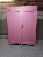 Kast meidenkast kleding linnenkast  rose/ oudrose brocant, Ophalen, Gebruikt, 100 tot 150 cm, 150 tot 200 cm
