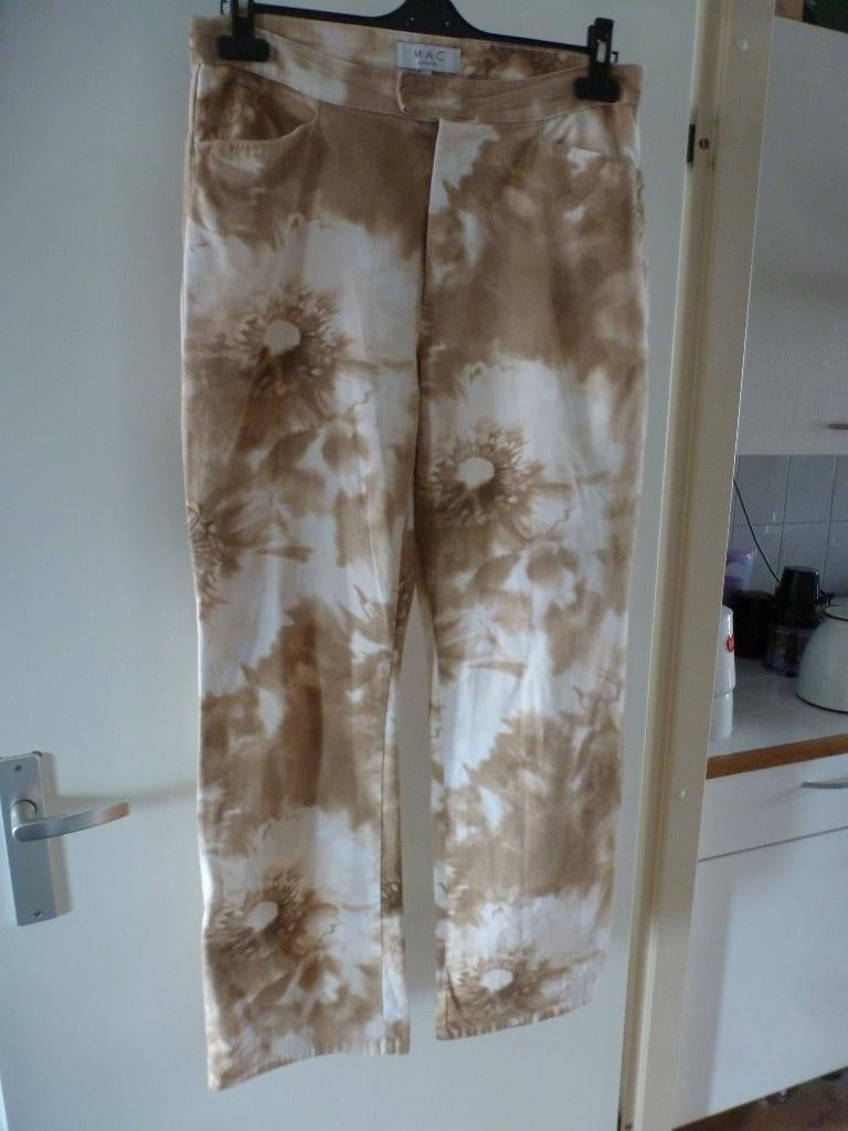 zomer MAC camel bloemen 42 / L32 - GRATIS zend, Bruin, Verzenden, Maat 42/44 (L), Zo goed als nieuw