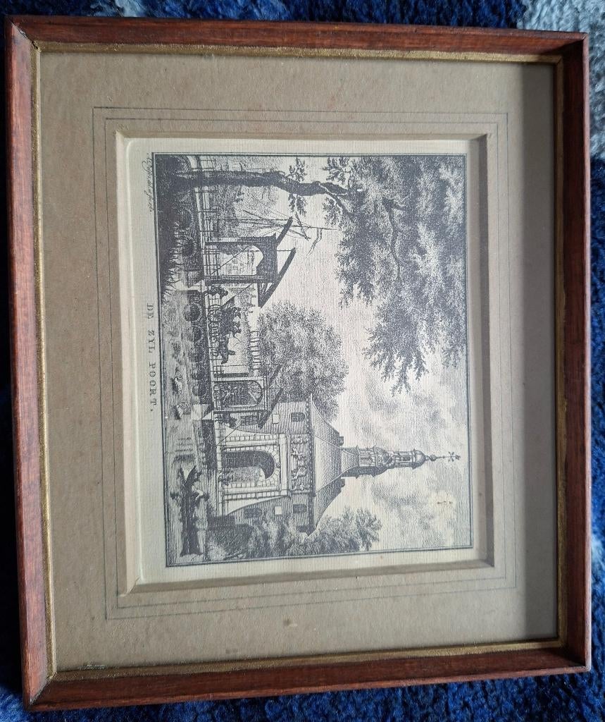 Schilderij Gravure Zijlpoort Leiden, Ophalen of Verzenden