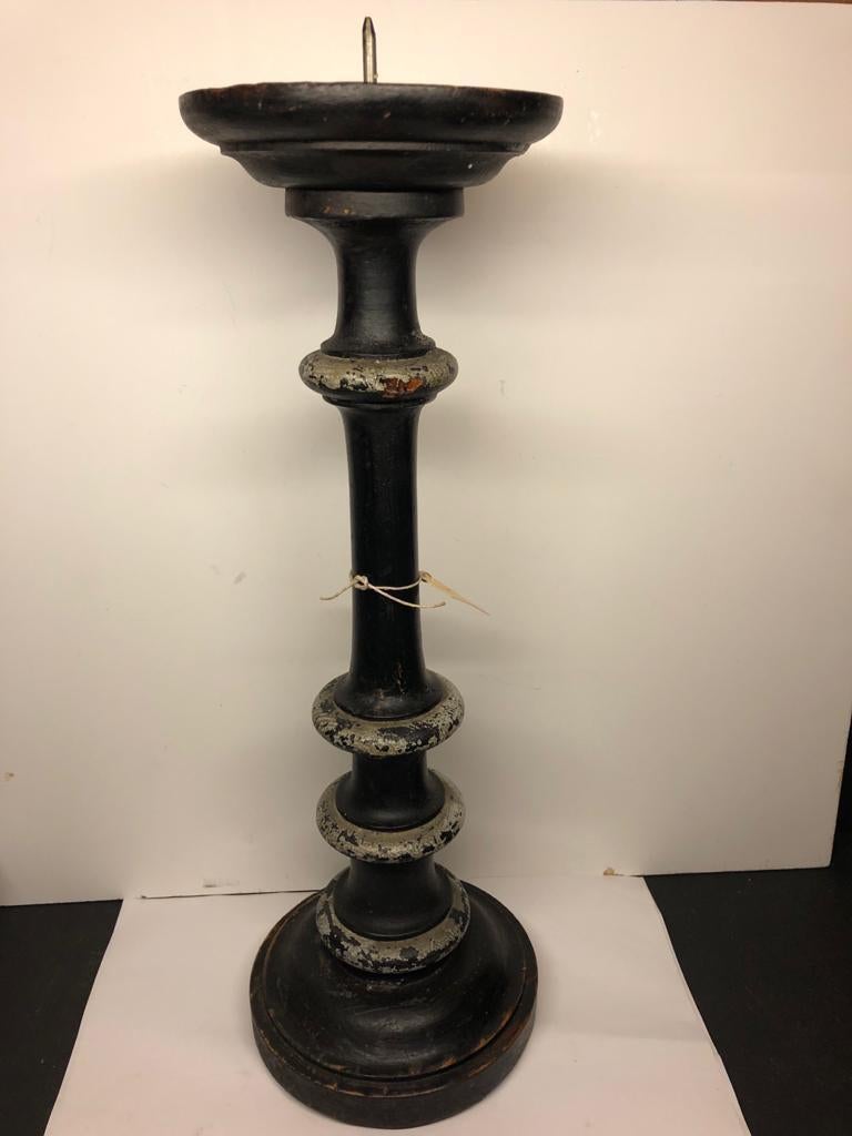 77) Antieke houten kaarsenstandaard., Ophalen of Verzenden, Overige materialen