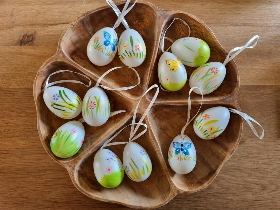 Kunststof handbeschilderde paashangers paaseieren paastak, Ophalen of Verzenden