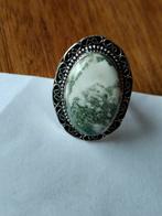 Zilveren ring met mosagaat maat 16.5, Overige kleuren, Verzenden, Nieuw, Kleiner dan 17