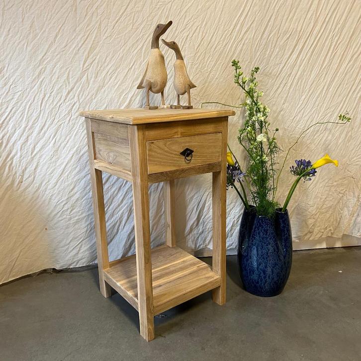 Ladekastje - 40 x 40 cm - teakhout - 1 lade - TTM Wonen, Huis en Inrichting, Kasten | Ladekasten, Nieuw, Minder dan 100 cm, Minder dan 50 cm