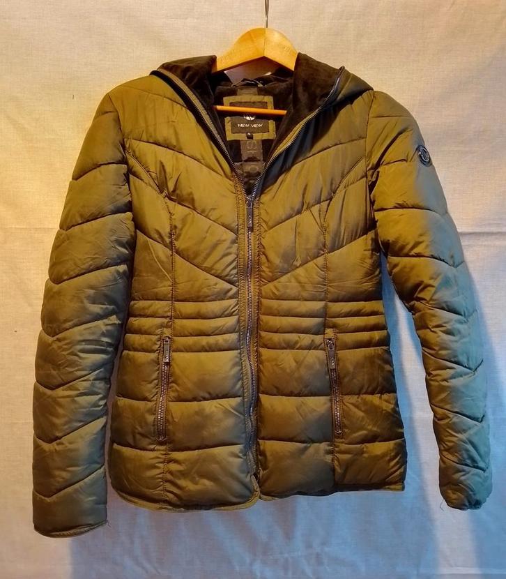 New View Winterjas Dames Maat S - Groen/Bruin, Kleding | Dames, Jassen | Zomer, Zo goed als nieuw, Maat 36 (S), Groen, Ophalen of Verzenden