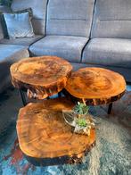Boomstamtafels salontafel bijzettafel, Ophalen, Zo goed als nieuw, 50 tot 100 cm, Minder dan 50 cm