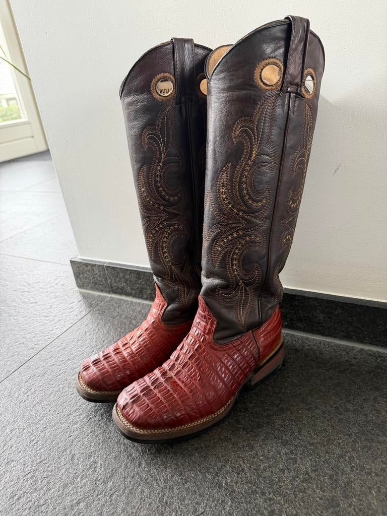 Bull's Eye Westernlaarzen Croco Print maat 37, Hoge laarzen, Bruin, Ophalen of Verzenden, Zo goed als nieuw