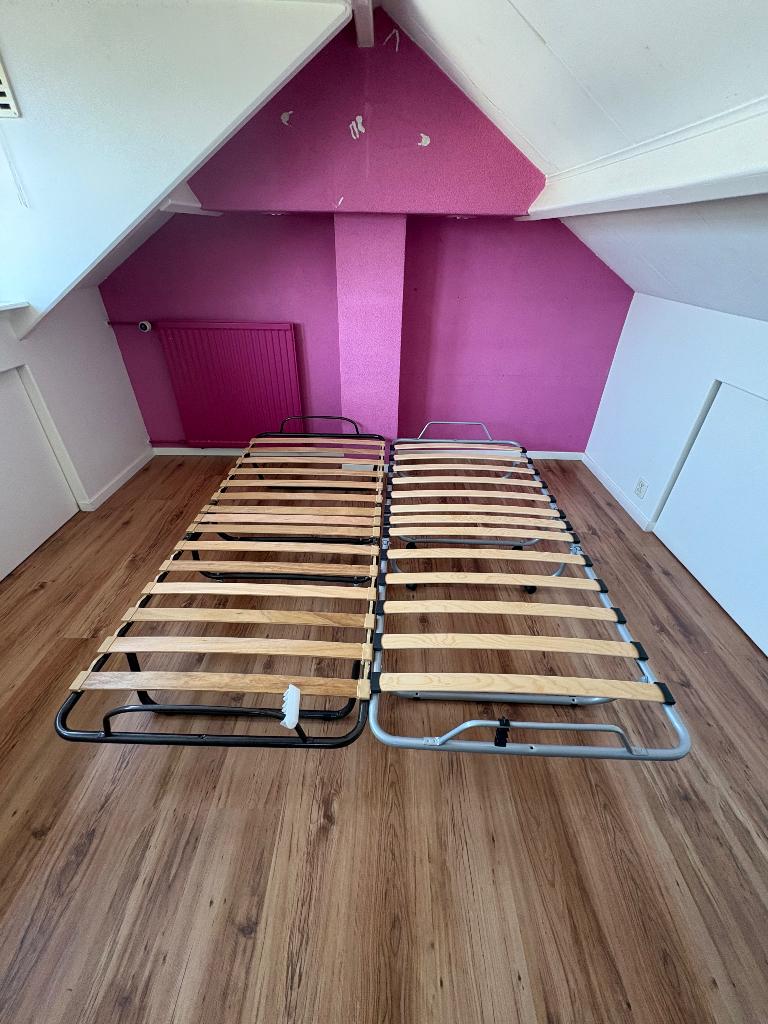 Opklapbed 2x één persoons, Ophalen, Gebruikt, 90 cm, Eenpersoons