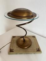 Vintage design tafellamp - Steinhauer - messing & glas, Ophalen of Verzenden, Gebruikt, Glas, Minder dan 50 cm