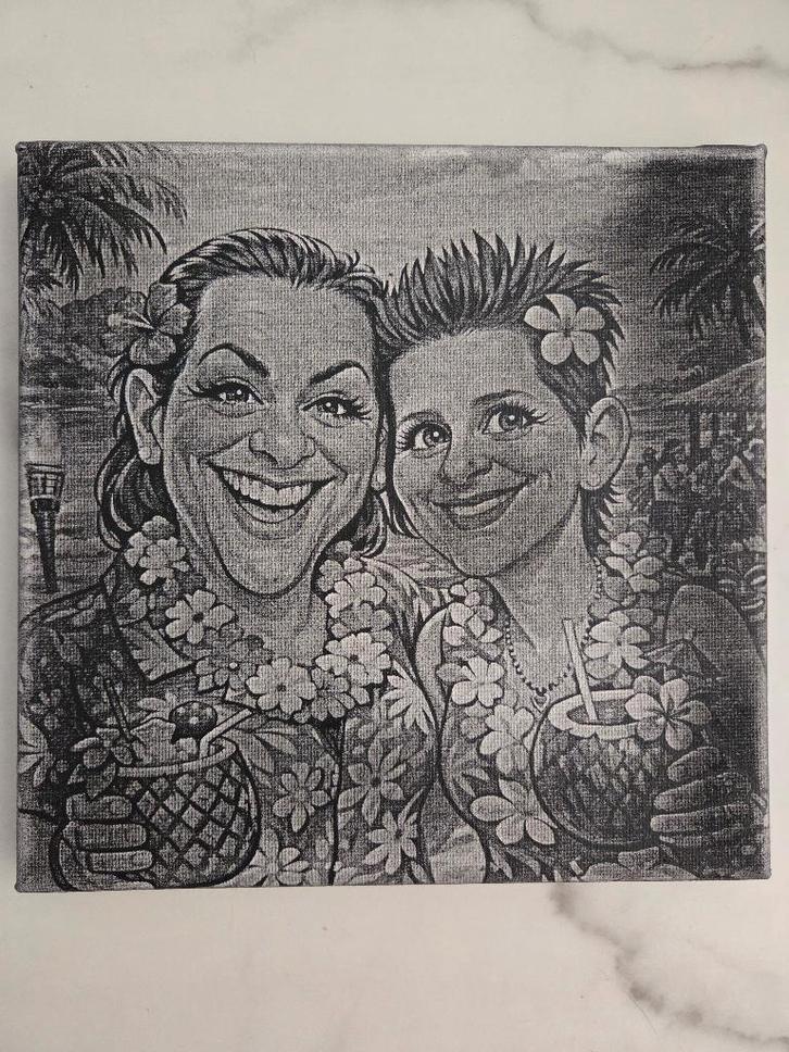 laat een leuke karikatuur van jezelf maken op canvas, Huis en Inrichting, Woonaccessoires | Schilderijen, Tekeningen en Foto's