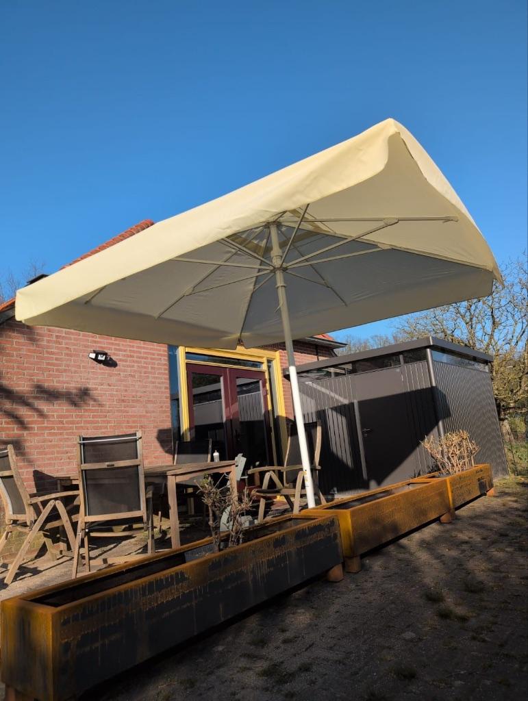 Suman Horeca Parasol MS300 Classic NIEUW – 3x3 meter, Tuin en Terras, Ophalen of Verzenden, Nieuw, 3 tot 4 meter, Stokparasol
