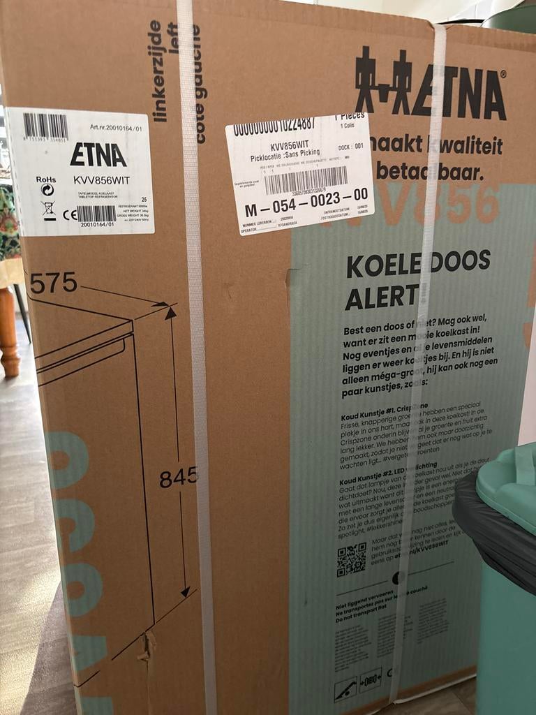 Nieuwe Etna KVV856WIT Tafelmodel Koelkast met Crisper, 85 tot 120 cm, 100 tot 150 liter, Nieuw, Ophalen of Verzenden