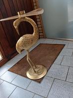 Bijzettafel Zwaan/Vogel met Glazen Blad - Vintage Stijl, Minder dan 55 cm, Gebruikt, Metaal of Aluminium, Ophalen