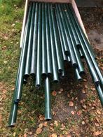 Hekwerk groene ijzeren palen, gaas hek, Ophalen of Verzenden, Gebruikt, IJzer, Sierhekwerk