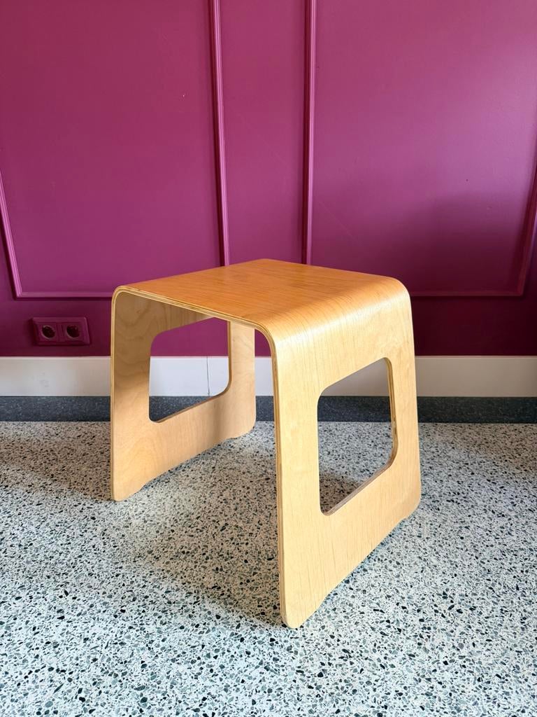 Vintage kruk / bijzettafel Ikea plywood, Ophalen, Gebruikt, Hout