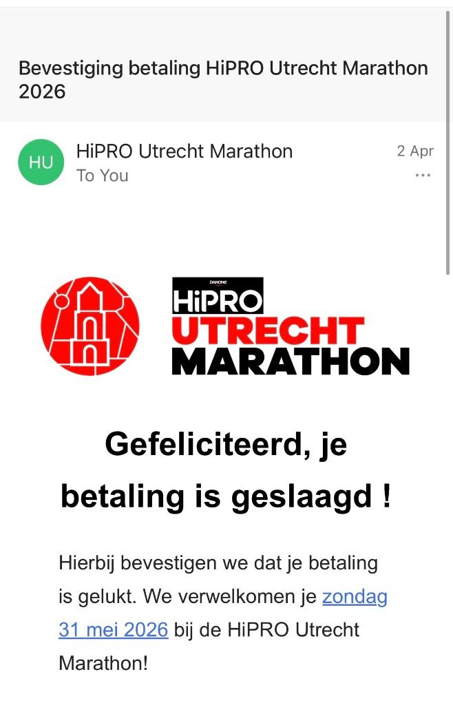 Marathon Utrecht, Sport en Fitness, Loopsport en Atletiek, Overige merken, Overige typen, Nieuw, Ophalen of Verzenden