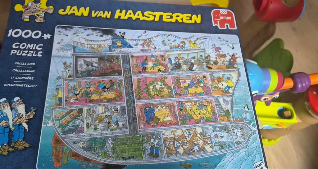Jan van Haasteren puzzel 1000 stukjes cruiseschip, Ophalen, Meer dan 50 stukjes, Zo goed als nieuw, 6 jaar of ouder