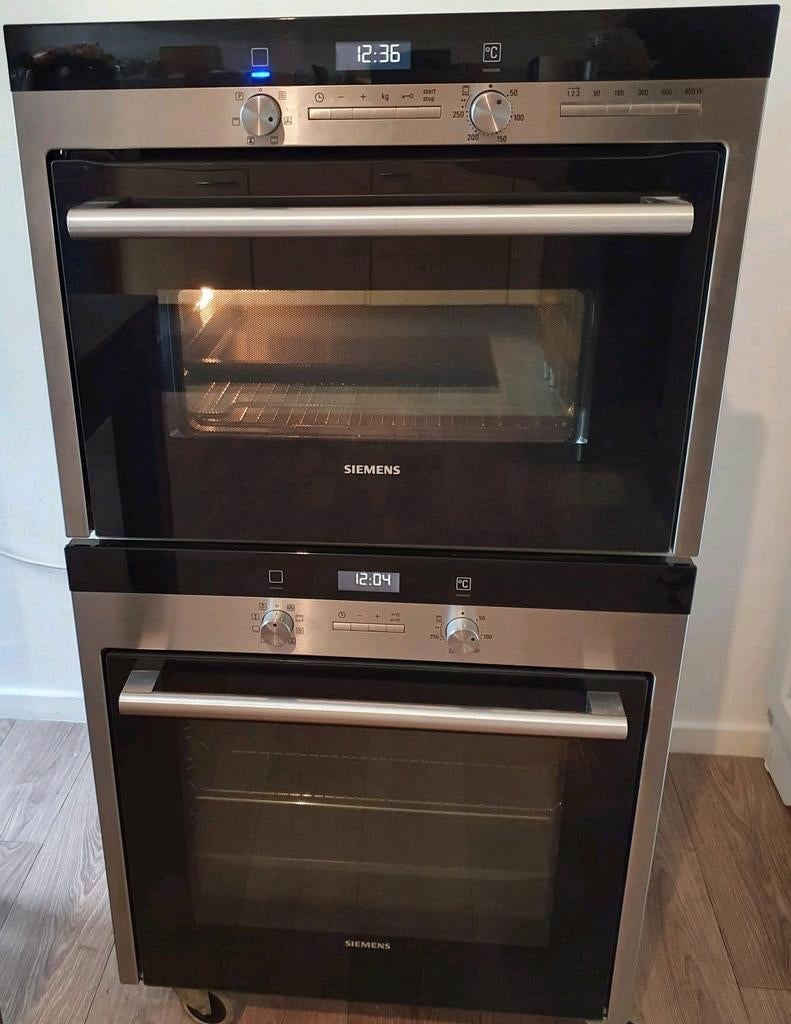 SIEMENS ovenset: Combi oven/magnetron 45cm + solo oven 60cm, 60 cm of meer, Ophalen of Verzenden, Zo goed als nieuw, Oven met grill