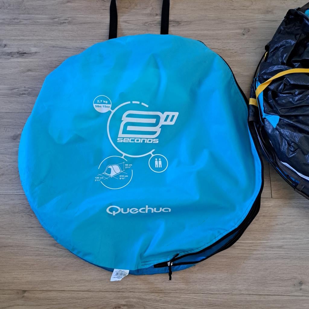 Quechua 2 Seconds pop-up tent max 2 persoons Decathlon, Caravans en Kamperen, Tenten, Ophalen, Zo goed als nieuw, Tot en met 2
