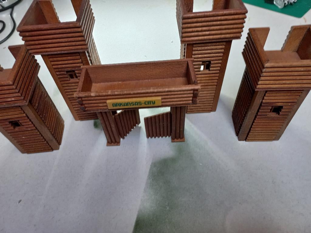 div vintage houten cowboy huisjes en fort, Ophalen, Gebruikt, Overige typen