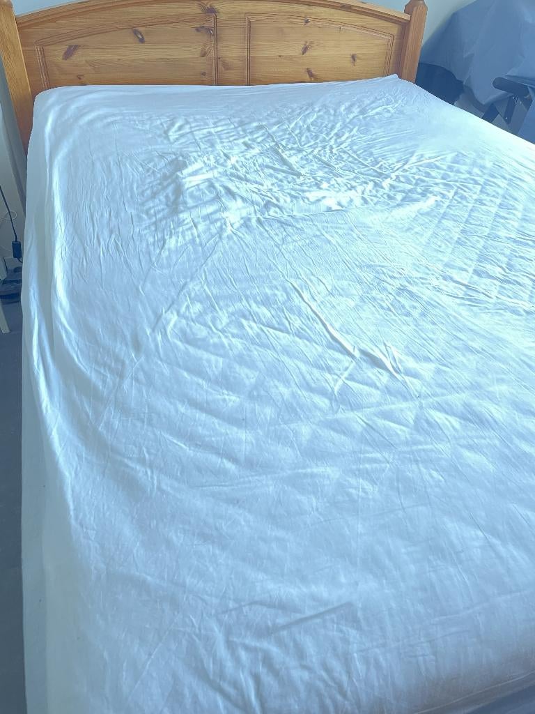 Houten bed 140x200cm, Ophalen, Gebruikt, Eenpersoons, Bruin