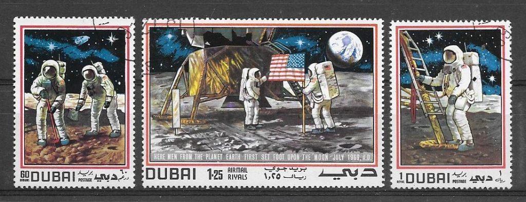 Dubai 1969  Ruimtevaart, Postzegels en Munten, Postzegels | Azië, Verzenden, Gestempeld, Midden-Oosten