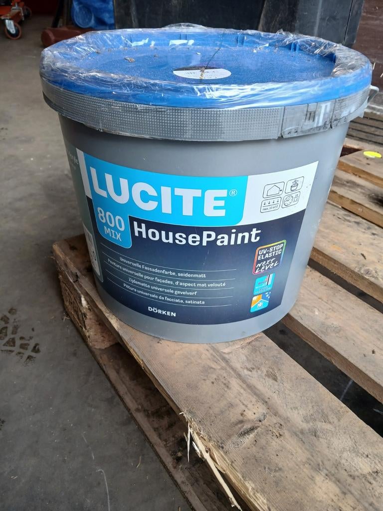 Lucite 800 HousePaint 1021 Zwart 12 liter, Ophalen, Zwart, Nieuw, Verf