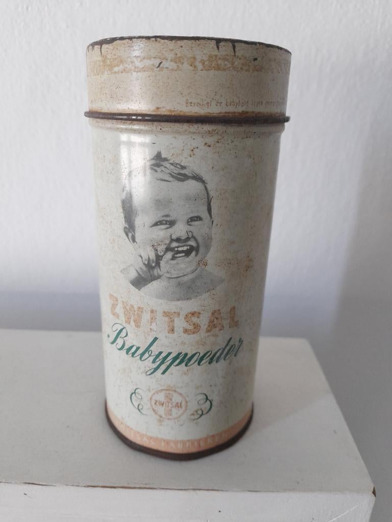 Oud Zwitsal babypoeder blikje busje, Ophalen of Verzenden, Gebruikt, Overige