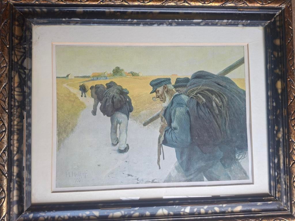 Aquarel-facsimile gravure 's-Gravenhage, anno 1900, Antiek en Kunst, Kunst | Etsen en Gravures, Ophalen, Ingelijst, Gravure, Landschap