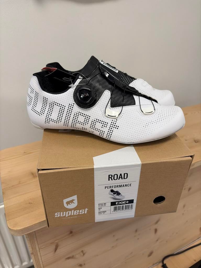 Suplest Road Performance Wielrenschoenen Maat 39 Wit/Zwart, Fietsen en Brommers, Heren, Schoenen, Nieuw, Overige maten
