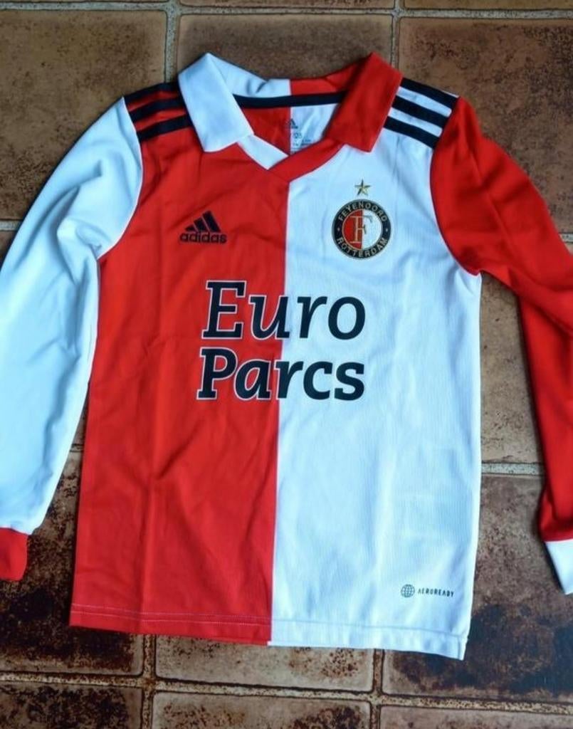Feyenoord longsleeve shirt thuis, maat 128, Adidas, Adidas, Verzenden, Jongen of Meisje, Zo goed als nieuw