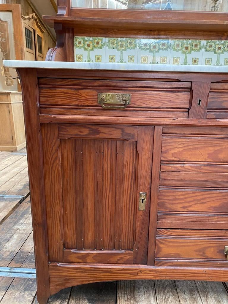 Franse Art Deco kast badkamermeubel marmer, Ophalen