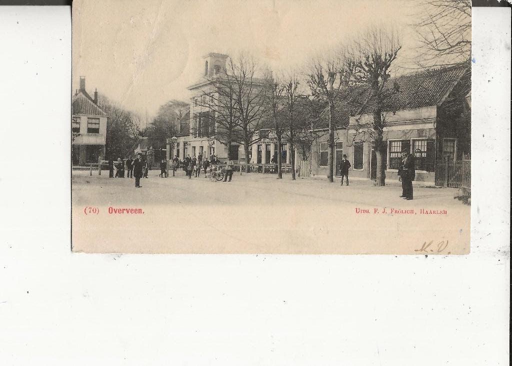 Overveen Dorpsgezicht met melkkar 12 nov 1901, Ophalen of Verzenden, Voor 1920, Gelopen, Noord-Holland