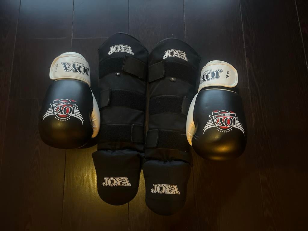 Joya Pro Line Kickbokshandschoenen en Scheenbeschermers, Sport en Fitness, Vechtsporten en Zelfverdediging, Gebruikt, Overige