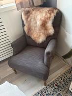 Landelijke grijze fauteuil, Ophalen, Zo goed als nieuw, 75 tot 100 cm, 50 tot 75 cm