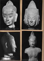4 stuks museum foto's  Khmer boeda's     10 cm x 14,8 cm, Verzenden, 1960 tot 1980, Overige onderwerpen, Foto