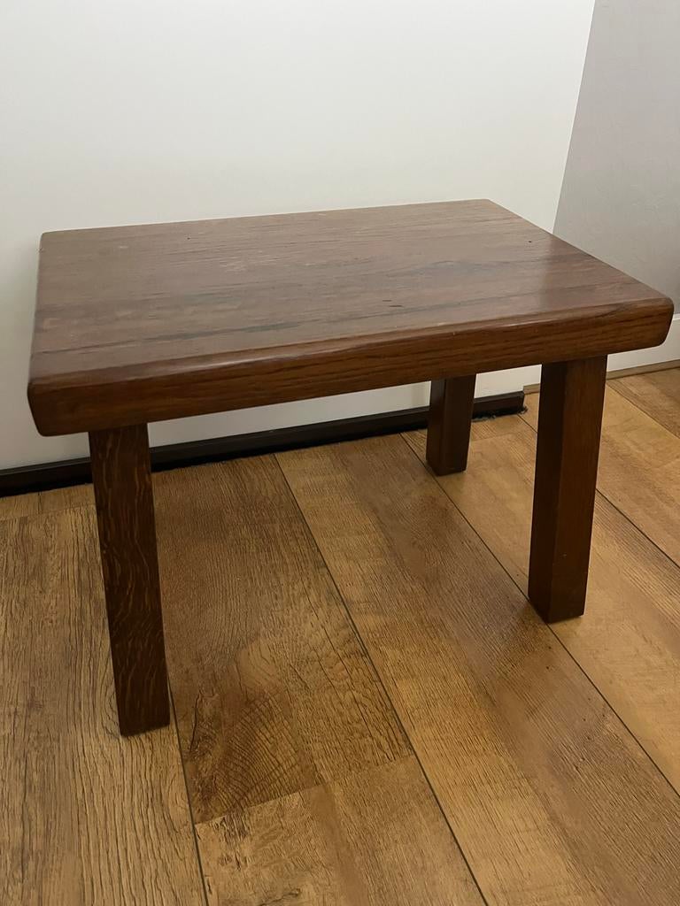 Massief houten bijzettafel/krukje, Huis en Inrichting, Tafels | Bijzettafels, Minder dan 45 cm, Minder dan 55 cm, Gebruikt, Ophalen of Verzenden