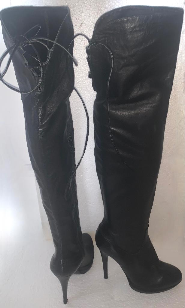 Leren over de knie laarzen mt 37 nieuw made in Italy, Kleding | Dames, Schoenen, Zwart, Nieuw, Ophalen of Verzenden, Hoge laarzen