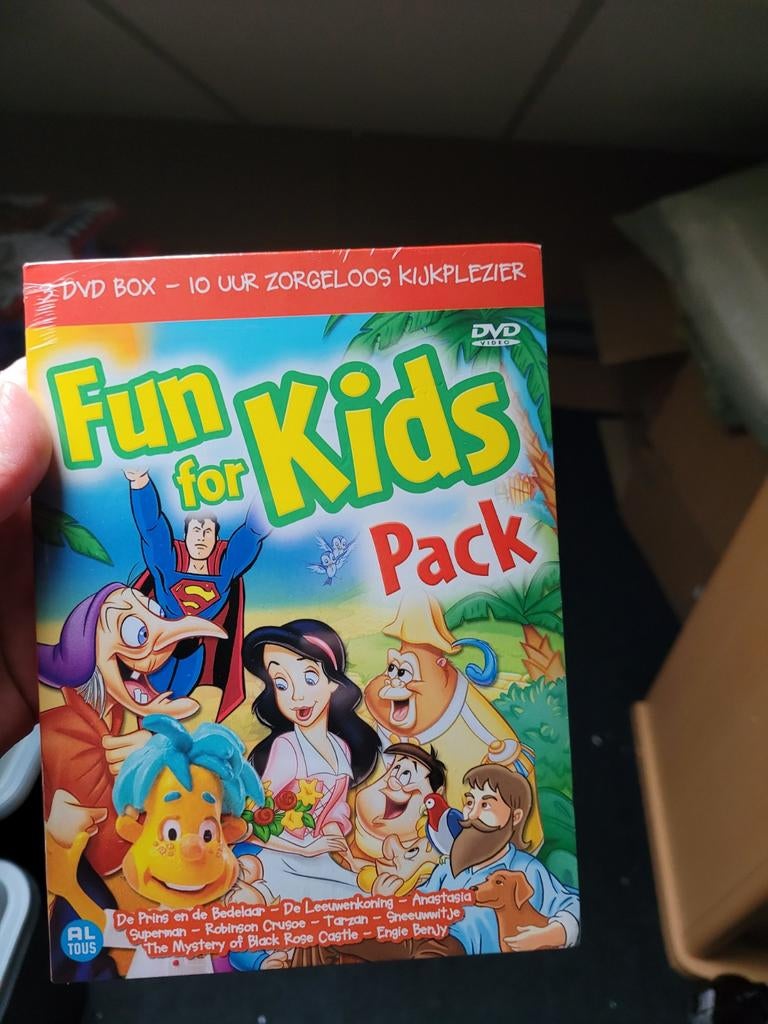 Nieuwe dvd box fun for kids o.a. Benjy,  tarzan, anastasia, Alle leeftijden, Ophalen of Verzenden, Zo goed als nieuw