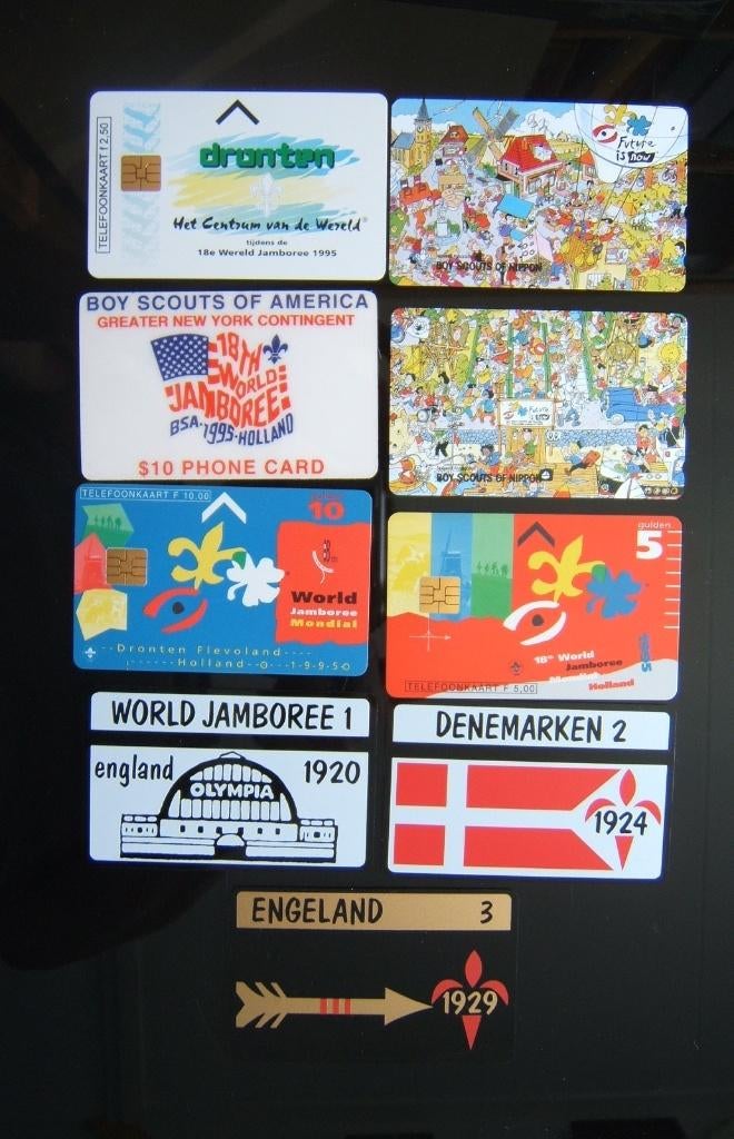 jamboree 1995 padvinders telefoonkaarten 9 verschillende, Verzamelen, Scouting, Verzenden, Zo goed als nieuw, Boek of Tijdschrift
