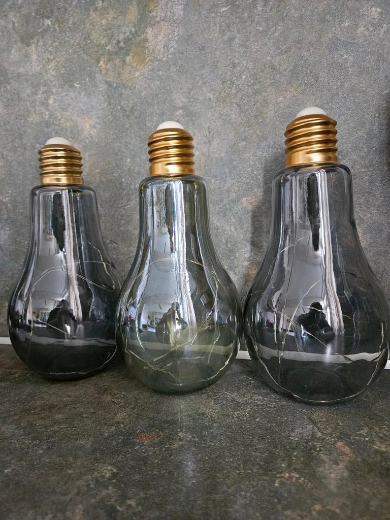 Set van 3 decoratieve gloeilampen - industrieel/modern, Ophalen of Verzenden, Gebruikt, Industrieel, Modern