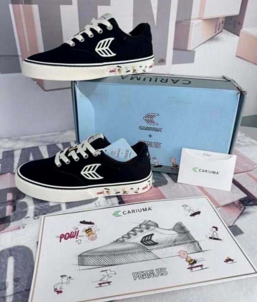 Cariuma peanuts pro SNOOPY Skate black suede canvas ivory 39, Zwart, Nieuw, Ophalen of Verzenden, Sneakers of Gympen
