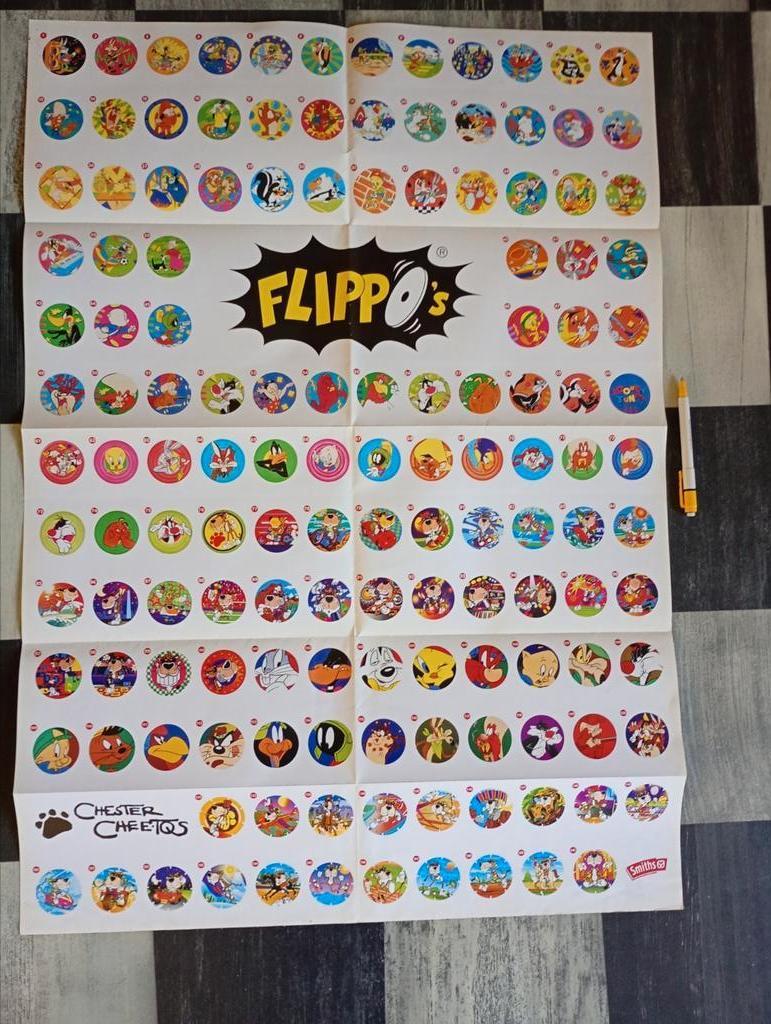 Smith Chips Flippo's Poster - Eerste 140 Flippo's, Verzamelen, Flippo's, Ophalen of Verzenden, Looney Tunes, Map, Album of Poster