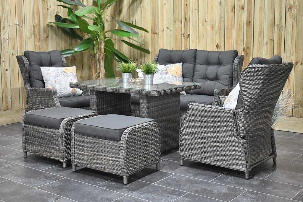 Barcelona Verstelbare Loungeset met 2 zitsbank, verst stoele, Tuin en Terras, Tuinsets en Loungesets, Bank, 6 zitplaatsen, Nieuw