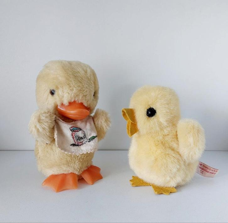 Vintage zacht kuiken en eendje, Diversen, Pasen, Ophalen of Verzenden