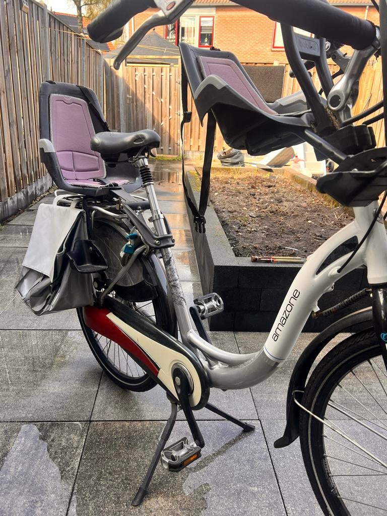 Sparta Amazone moederfiets met twee kinderzitjes, Overige merken, 2 zitjes, Gebruikt, Dubbele standaard