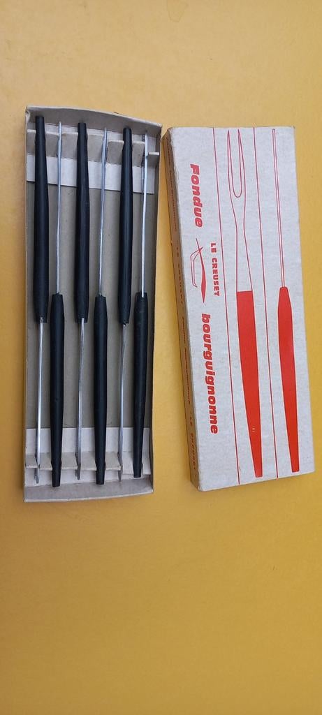 Le Creuset fondue vorkjes in verpakking goed., Huis en Inrichting, Keuken | Potten en Pannen, Ophalen of Verzenden, Zo goed als nieuw