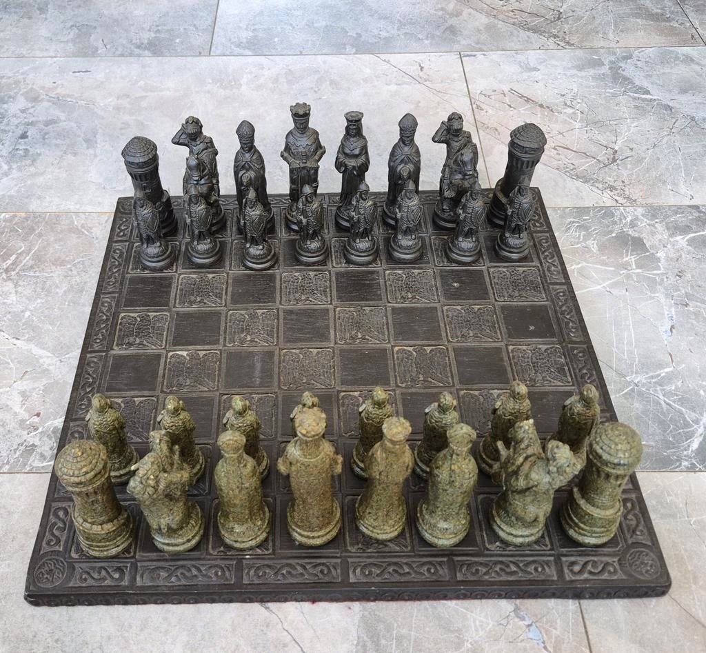 Vintage schaakset Snowdonia (Wales) – Isle of Lewis schaken, Ophalen of Verzenden