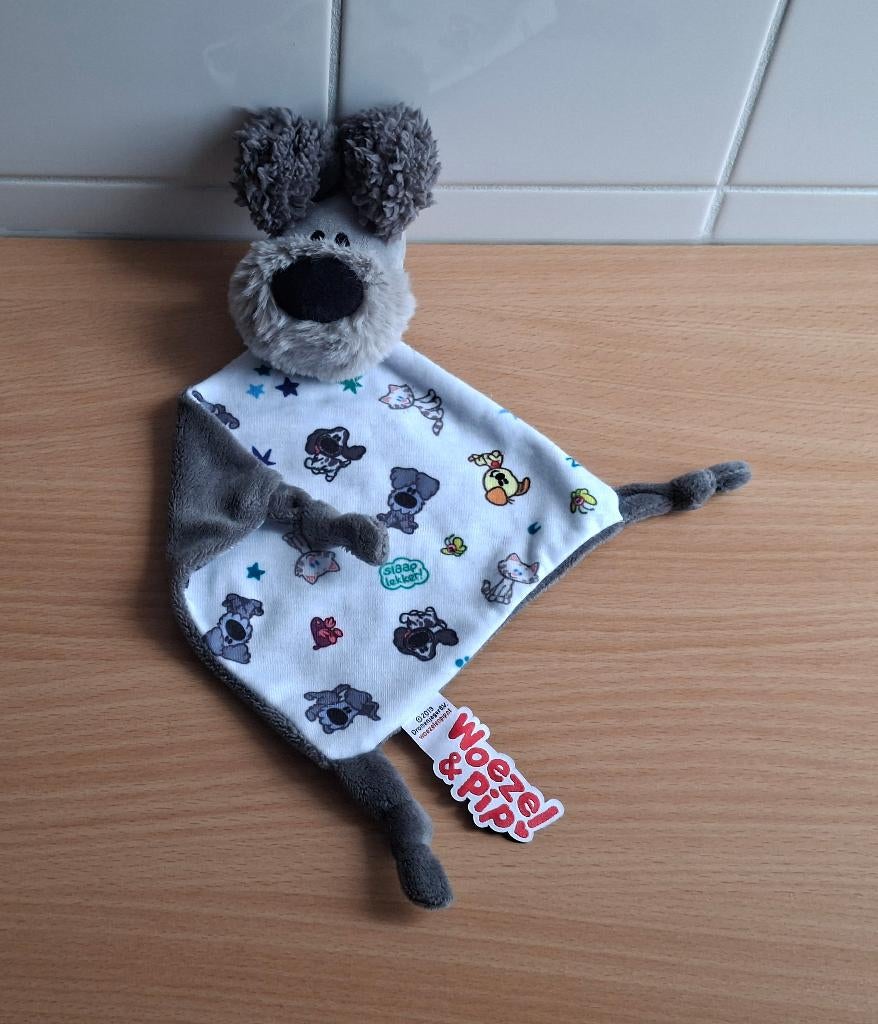 Knuffeldoekje, Knuffel van Woezel en Pip, Woezel Grijs, Zo goed als nieuw, Wasbaar, Meerkleurig, Hond